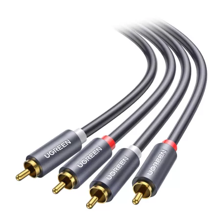 UGREEN 2RCA - 2RCA kábel, 5m (fekete)
