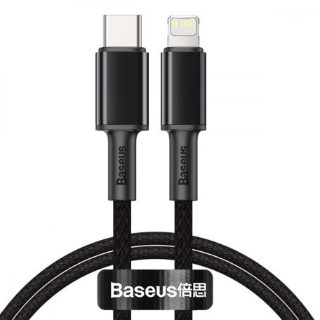Baseus USB-C - Lightning kábel, nagy sűrűségű fonott, 20 W, 5 A, PD, 2 m (fekete)