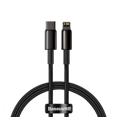 Baseus Tungsten Gold USB-C - Lightning kábel, 20 W, 5 A, PD, 2 m (fekete)