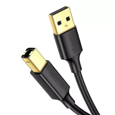   UGREEN US135 USB 2.0 A-B nyomtatókábel, aranyozott, 2 m (fekete)