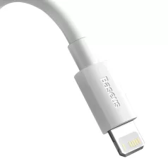   Baseus Simple Wisdom USB-Lightning kábel, 2.4A, 1.5m, 2db (fehér)