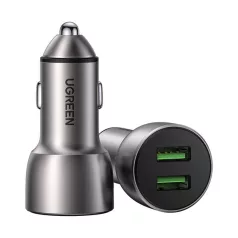 Ugreen CD213 QC 3.0 autós töltő, 2xUSB, 36W (szürke)