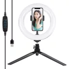Puluz 20cm LED gyűrűs lámpa / állvány telefontartóval PKT3073B