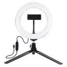 Puluz 20cm LED gyűrűs lámpa / állvány telefontartóval PKT3073B