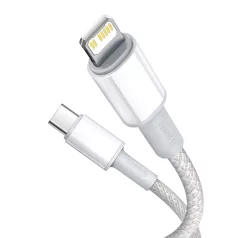   Baseus USB-C - Lightning kábel, nagy sűrűségű fonott, 20 W, PD, 2 m (fehér)