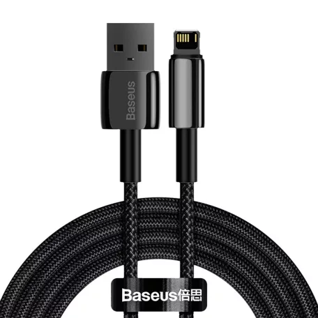 Baseus Tungsten Gold USB-Lightning kábel, 2,4A, 2m (fekete)