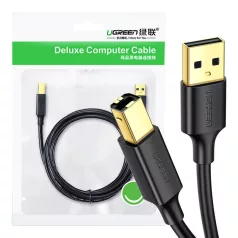   UGREEN US135 USB 2.0 A-B nyomtatókábel, aranyozott, 1m (fekete)