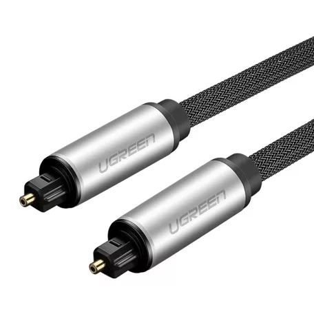 UGREEN AV108 Toslink audio optikai kábel, fonott alumínium, 2 m (szürke)