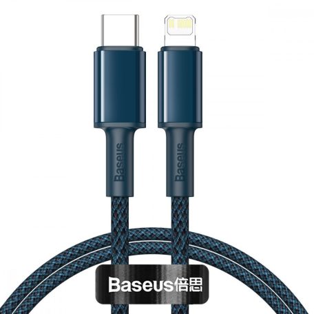 Baseus USB-C - Lightning kábel, nagy sűrűségű fonott, nagy sűrűségű fonott, 20 W, 5 A, PD, 2 m (kék)