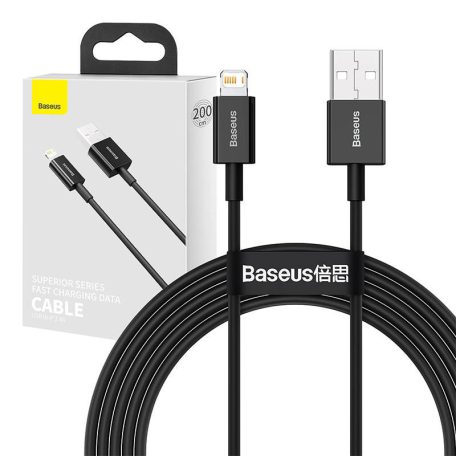 USB-kábel a Lightning Baseus Superior sorozathoz, 2,4A, 2m (fekete)