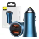 Baseus Golden Contactor Pro autós töltő, 2x USB, 40W (kék)