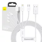 Baseus Superior Series 3 az 1-ben USB-kábel, USB - micro-USB / USB-C / Lightning, 3,5 A, 1,5 m (fehér)