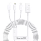 Baseus Superior Series 3 az 1-ben USB-kábel, USB - micro-USB / USB-C / Lightning, 3,5 A, 1,5 m (fehér)