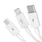 Baseus Superior Series 3 az 1-ben USB-kábel, USB - micro-USB / USB-C / Lightning, 3,5 A, 1,5 m (fehér)