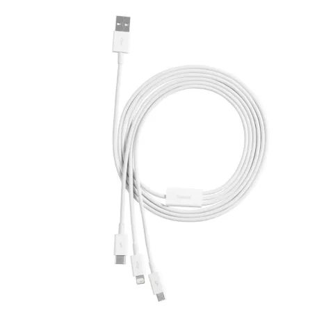 Baseus Superior Series 3 az 1-ben USB-kábel, USB - micro-USB / USB-C / Lightning, 3,5 A, 1,5 m (fehér)
