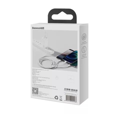 Baseus Superior Series 3 az 1-ben USB-kábel, USB - micro-USB / USB-C / Lightning, 3,5 A, 1,5 m (fehér)