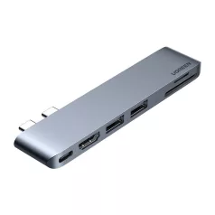   UGREEN CM380 6 az 1-ben USB-C adapter MacBook Air/Pro készülékekhez (szürke)