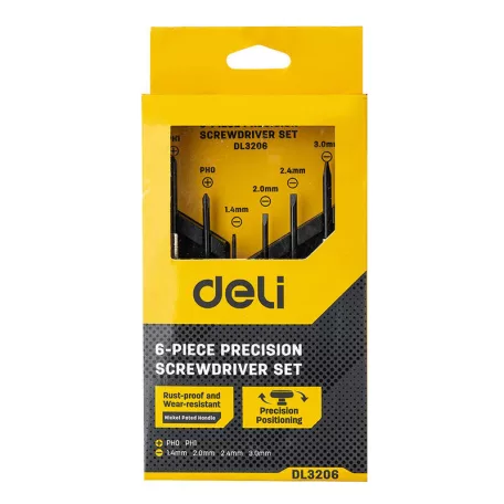 Deli Tools precíziós csavarhúzó készlet EDL3206, 6 db