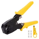 Deli Tools Ethernet csatlakozó krimpelő fogó EDL2468, 4/6/8P, RJ45/RJ14/RJ12/RJ9 (sárga)