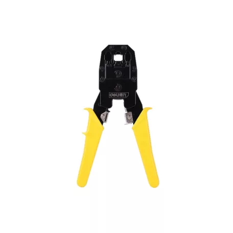 Deli Tools Ethernet csatlakozó krimpelő fogó EDL2468, 4/6/8P, RJ45/RJ14/RJ12/RJ9 (sárga)