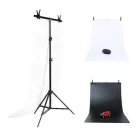 Fotóháttér szett/állvány Puluz 70x200cm + fotóháttér 2 db DCA0976