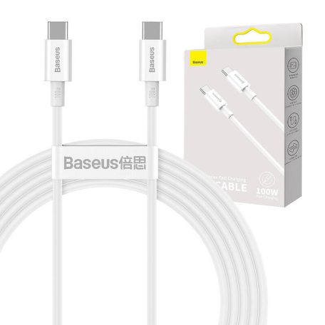 Baseus Superior Series USB-C-USB-C kábel, 100 W, 2 m (fehér)