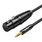 UGREEN AV182 Kábel XLR-bemenet 3,5-es jack 3,5-es csatlakozó, 2m (fekete)