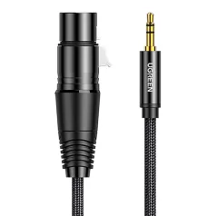   UGREEN AV182 Kábel XLR-bemenet 3,5-es jack 3,5-es csatlakozó, 2m (fekete)