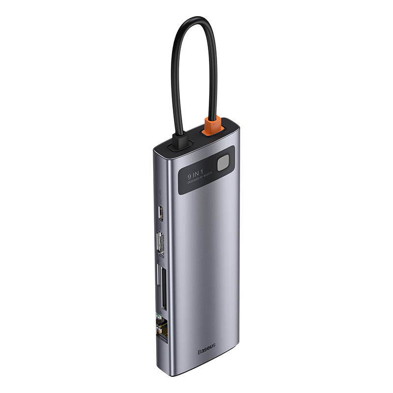 Baseus Metal Gleam Series HUB 4-en-1 USB Type C - 3 x USB 3.2 Gen. 1 / RJ45  (WKWG070113) - grossiste d'accessoires GSM Hurtel