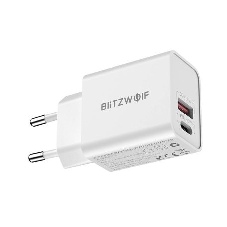 Blitzwolf BW-S20 adapter, USB, USB-C, 20W (fehér)