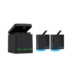   Telesin Box háromcsatornás töltő GoPro Hero 5/6/7/8 + 2 akkumulátorhoz (GP-BNC-801)
