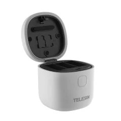   Telesin Allin dobozos vízálló háromcsatornás töltő GoPro Hero 12 / 11 / 10 / 9 kamerához