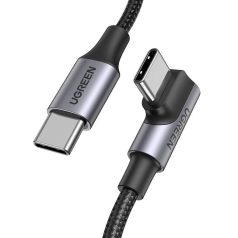   UGREEN US334 USB-C-USB-C ferde kábel, 5A, PD, 100W, 1m (fekete)