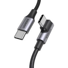  UGREEN US334 USB-C-USB-C ferde kábel, 5A, PD 100W, 2m (fekete)