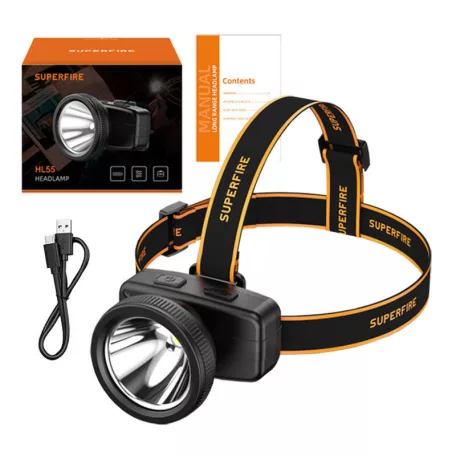 Fejlámpa Superfire HL55 – 150 lm, USB-C, 4 mód, 270 m
