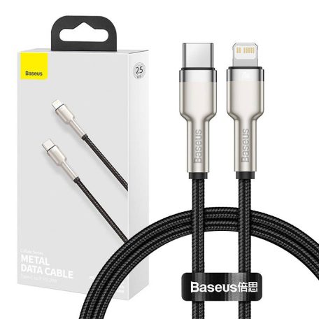 Baseus Cafule USB-C-Lightning kábel, PD, 20 W, 0,25 m (fekete)