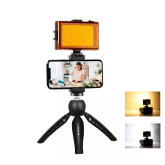   Puluz élő felvétel készlet állvány + LED lámpa + telefoncsipesz PKT3131B