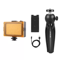   Puluz élő felvétel készlet állvány + LED lámpa + telefoncsipesz PKT3131B
