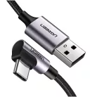 UGREEN US284 USB és USB-C közötti ferde kábel, 3A , 2m (fekete)