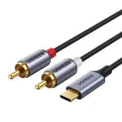 UGREEN CM451 USB-C – 2x RCA kábel, 1,5 m (fekete)
