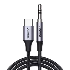   UGREEN CM450 USB-C 3,5 mm-es mini jack 3,5 mm-es AUX kábel, 1 m (fekete)