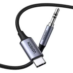   UGREEN CM450 USB-C 3,5 mm-es mini jack 3,5 mm-es AUX kábel, 1 m (fekete)