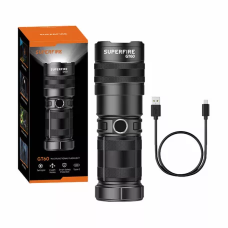 Zseblámpa Superfire GT60 – 2600 lm, 2 mód, USB-C