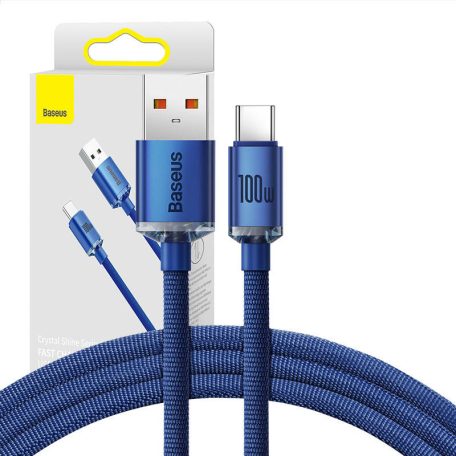USB-kábel a USB-C Baseus Crystal Shine, 5A, 1.2m (kék)