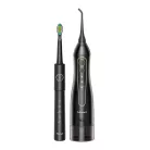 FairyWill FW-5020E + FW-E11 szónikus fogkefe fejkészlettel és szájzuhannyal (fekete)