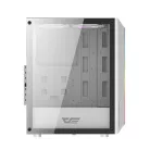 Darkflash DK151 LED-es számítógépház + 3 RGB ventilátor (fehér)