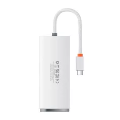   Baseus Lite Series 4 az 1-ben Hub, USB-C-4x USB 3.0+USB-C, 25cm (fehér)