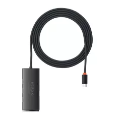   Baseus Lite Series 4 az 1-ben hub, USB-C - 4x USB 3.0 + USB-C, 2m (fekete)