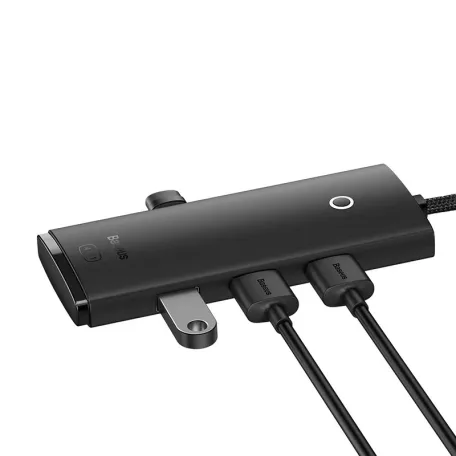 Baseus Lite Series 4 az 1-ben hub, USB-C - 4x USB 3.0 + USB-C, 2m (fekete)