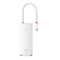   Baseus Lite Series 5 az 1-ben hub, USB-C - 4x USB 3.0 + USB-C + HDMI (fehér)